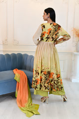 Printed Anarkali Suit Set