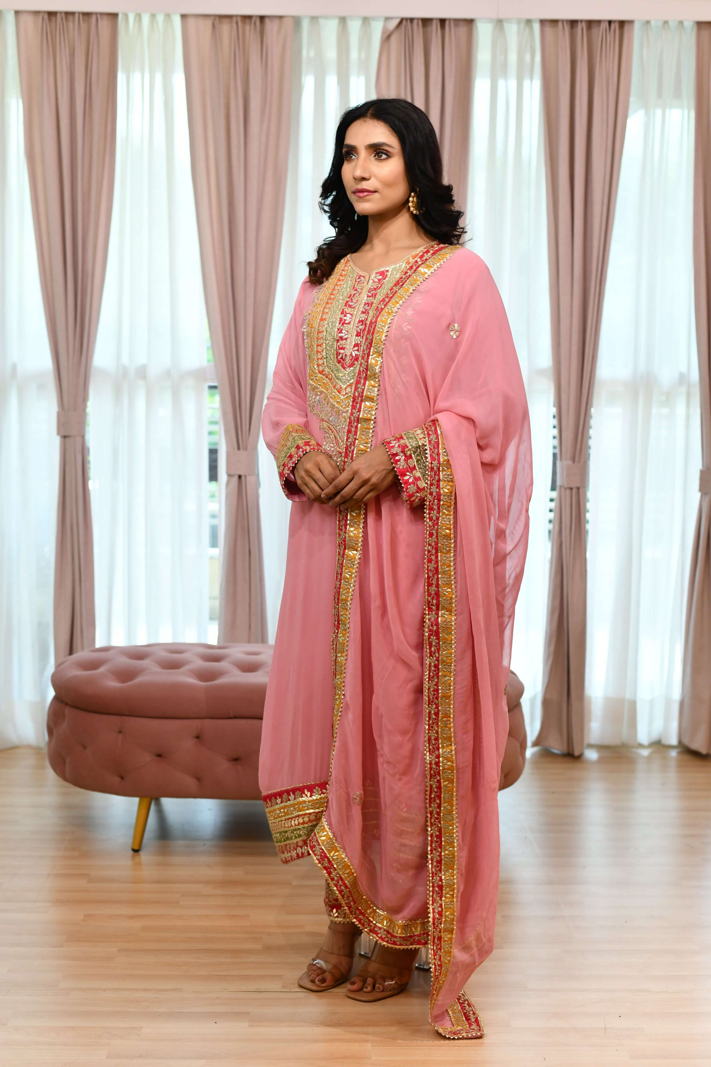 Bubble Pink Straight Suit Set