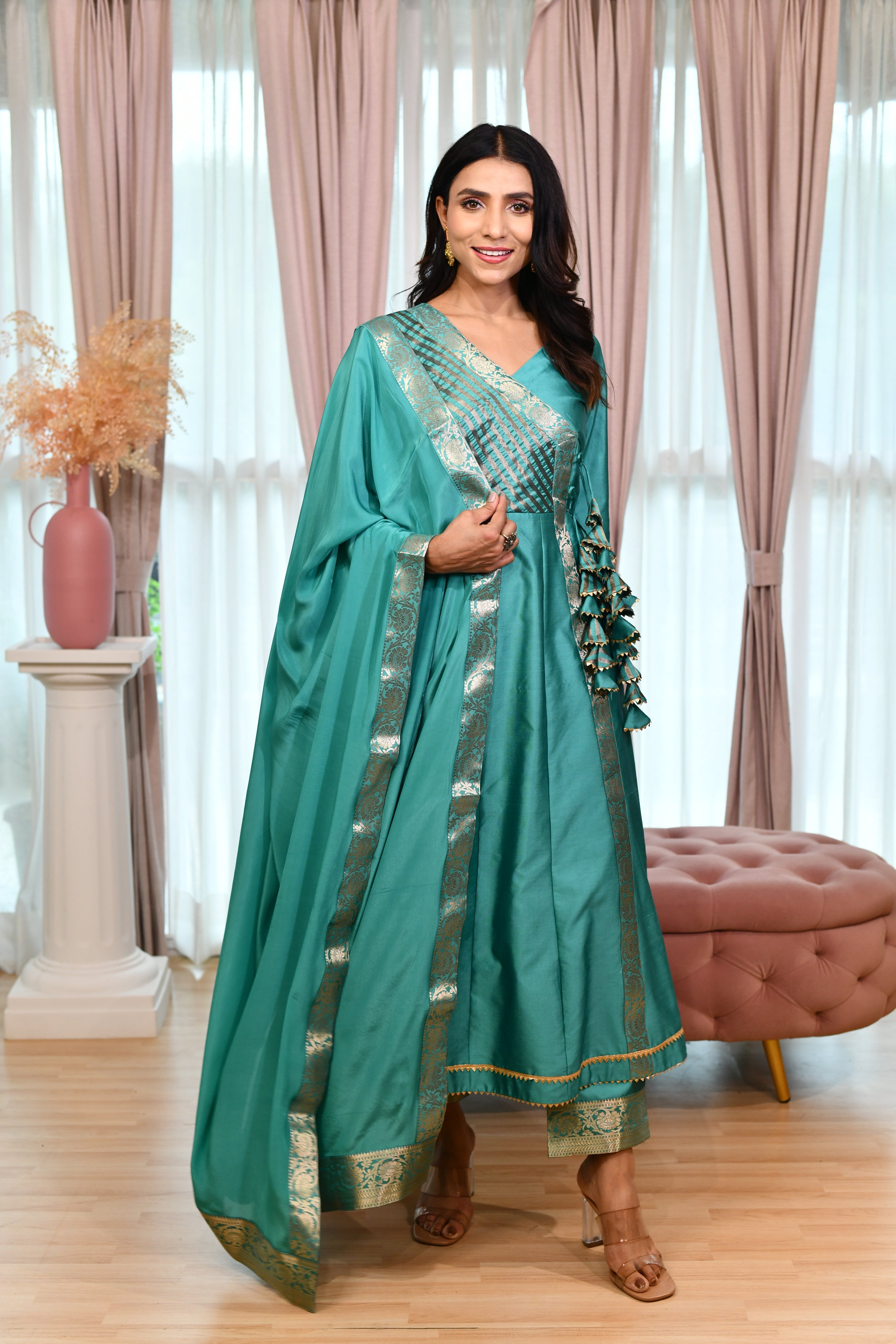 Green Anarkali Suit Set