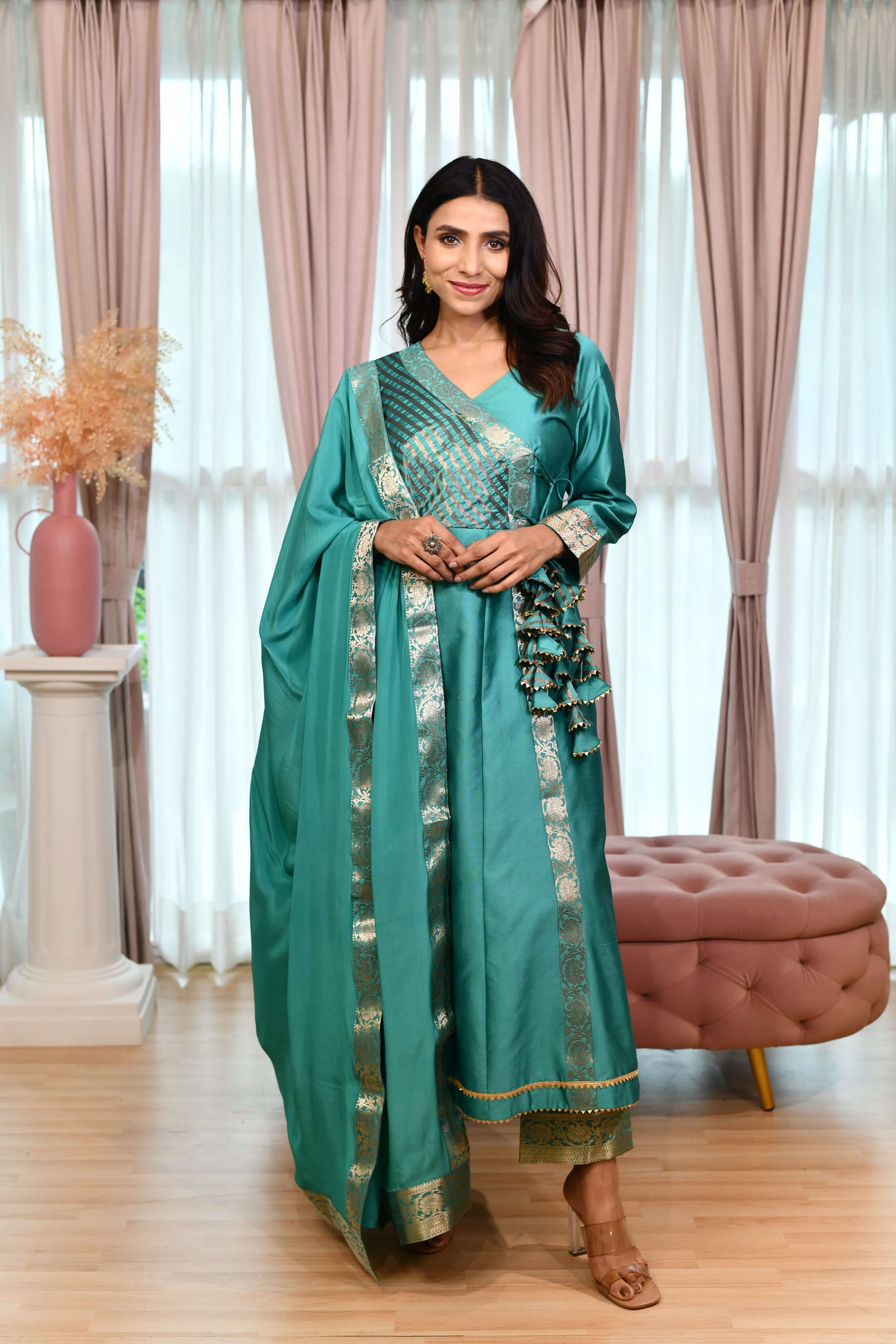 Green Anarkali Suit Set