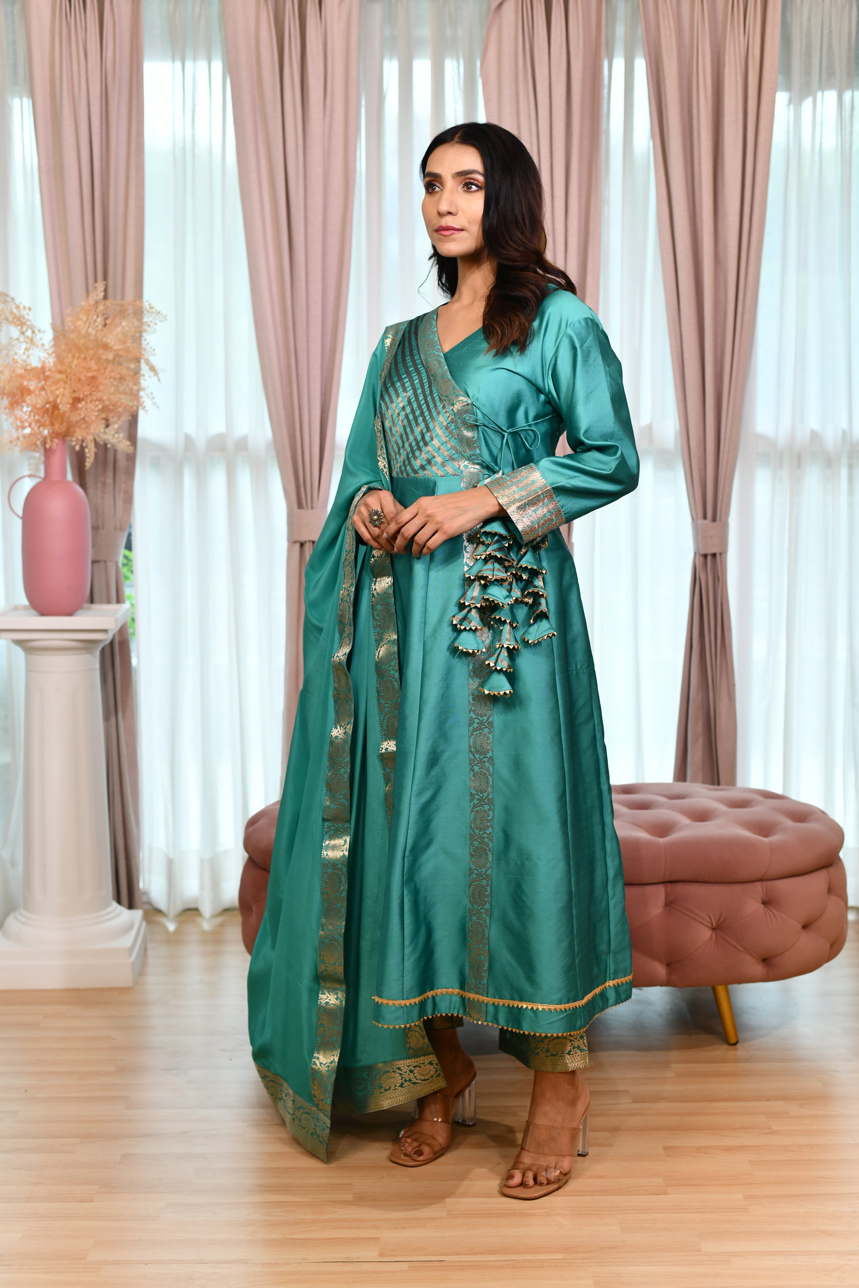 Green Anarkali Suit Set