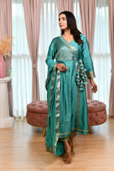 Green Anarkali Suit Set