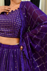 Purple Lucknowi Lehenga