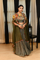 Sage Green Festive Lehenga