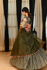 Sage Green Festive Lehenga