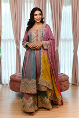 Multi-coloured Sharara Suit Set