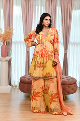 Yellow Sharara Suit Set