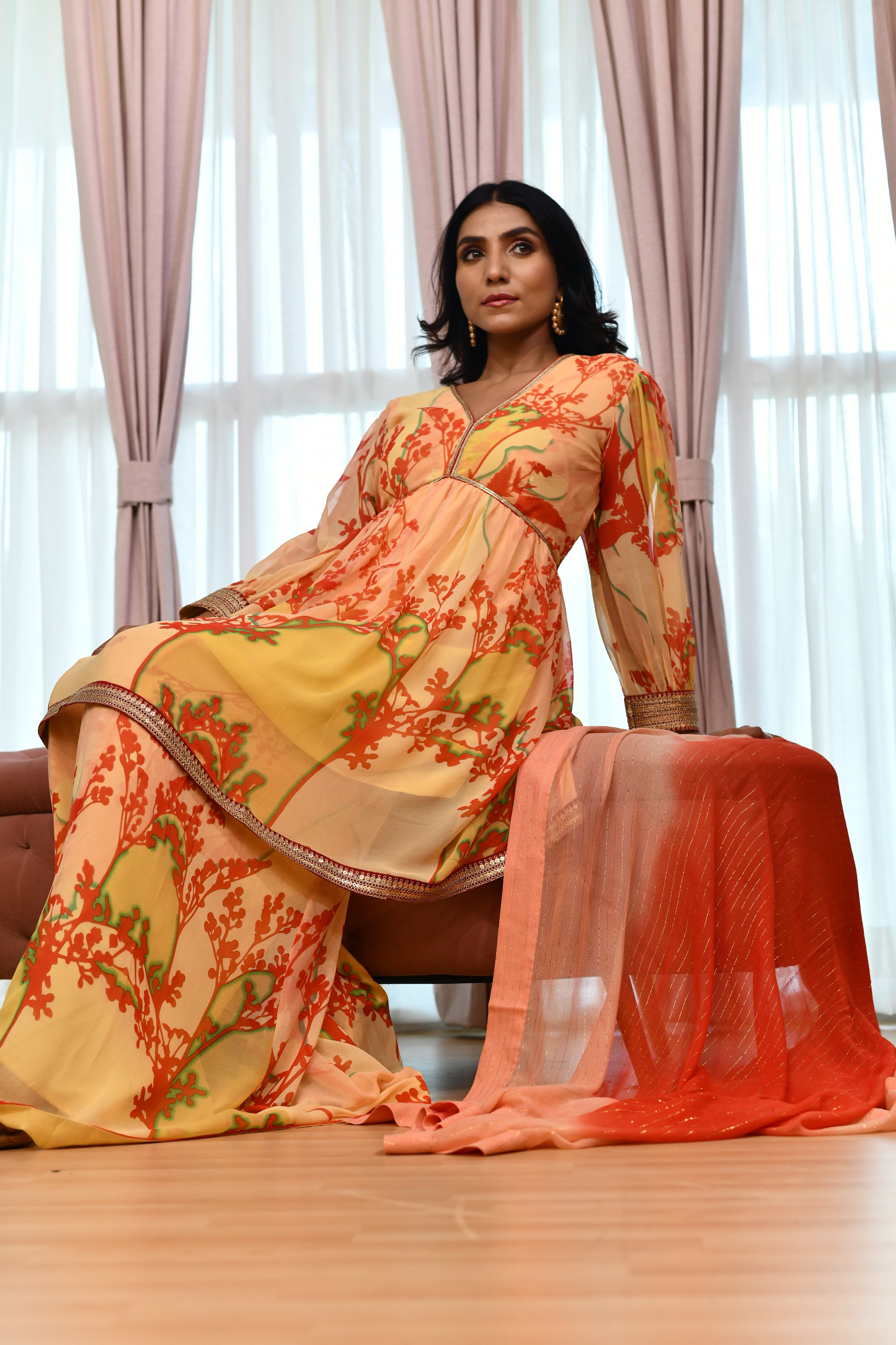 Yellow Sharara Suit Set